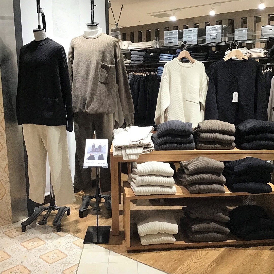 完売品！MUJI Labo プリーツスカート L 黒 セール】〔MUJI Labo〕婦人 ジャージープリーツスカート